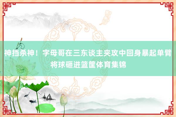 神挡杀神！字母哥在三东谈主夹攻中回身暴起单臂将球砸进篮筐体育集锦