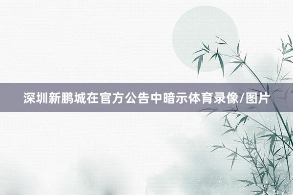 深圳新鹏城在官方公告中暗示体育录像/图片